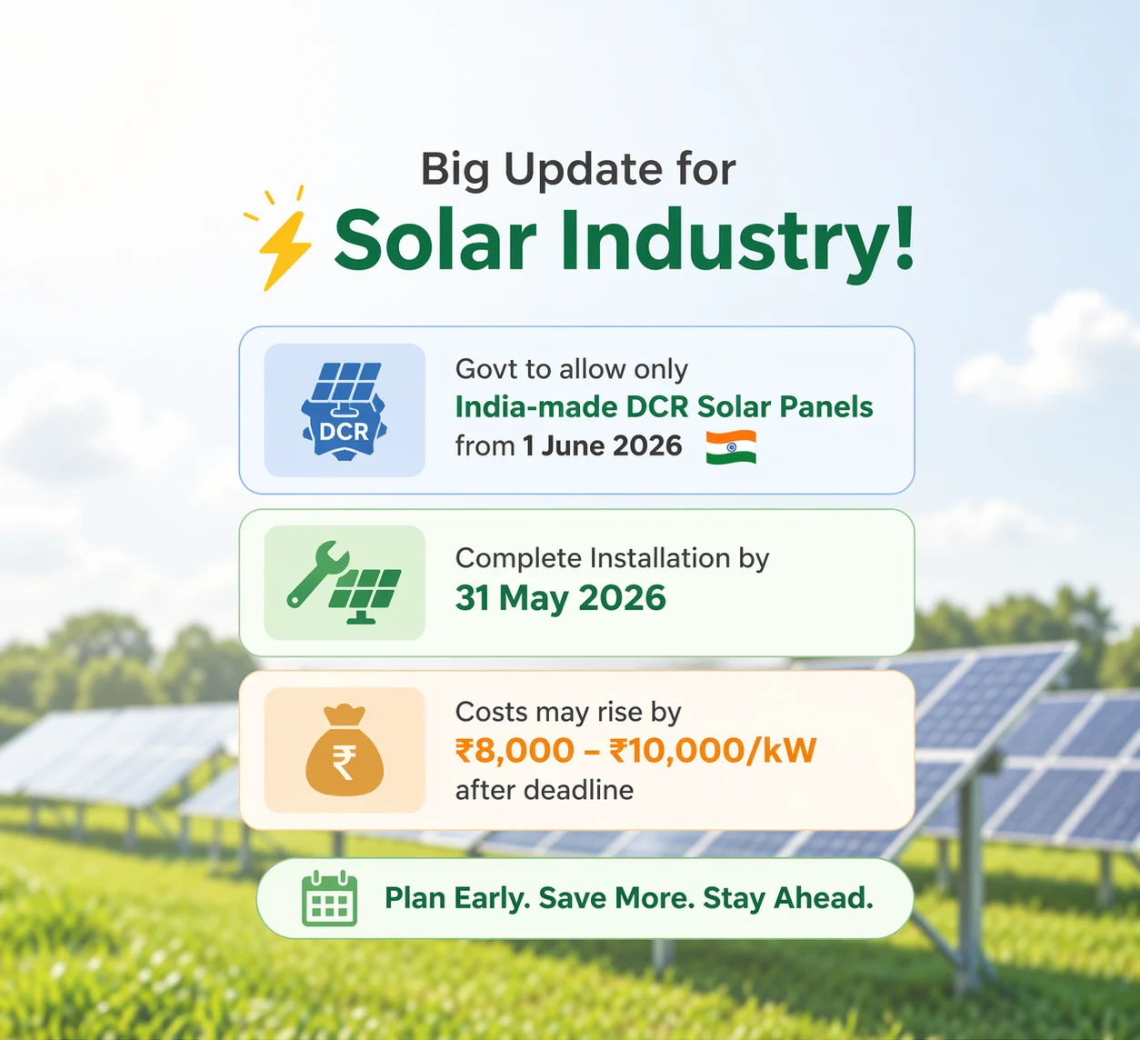 India Solar Shift: How the 2026 DCR Panel Rule Will Change the Game for Businesses