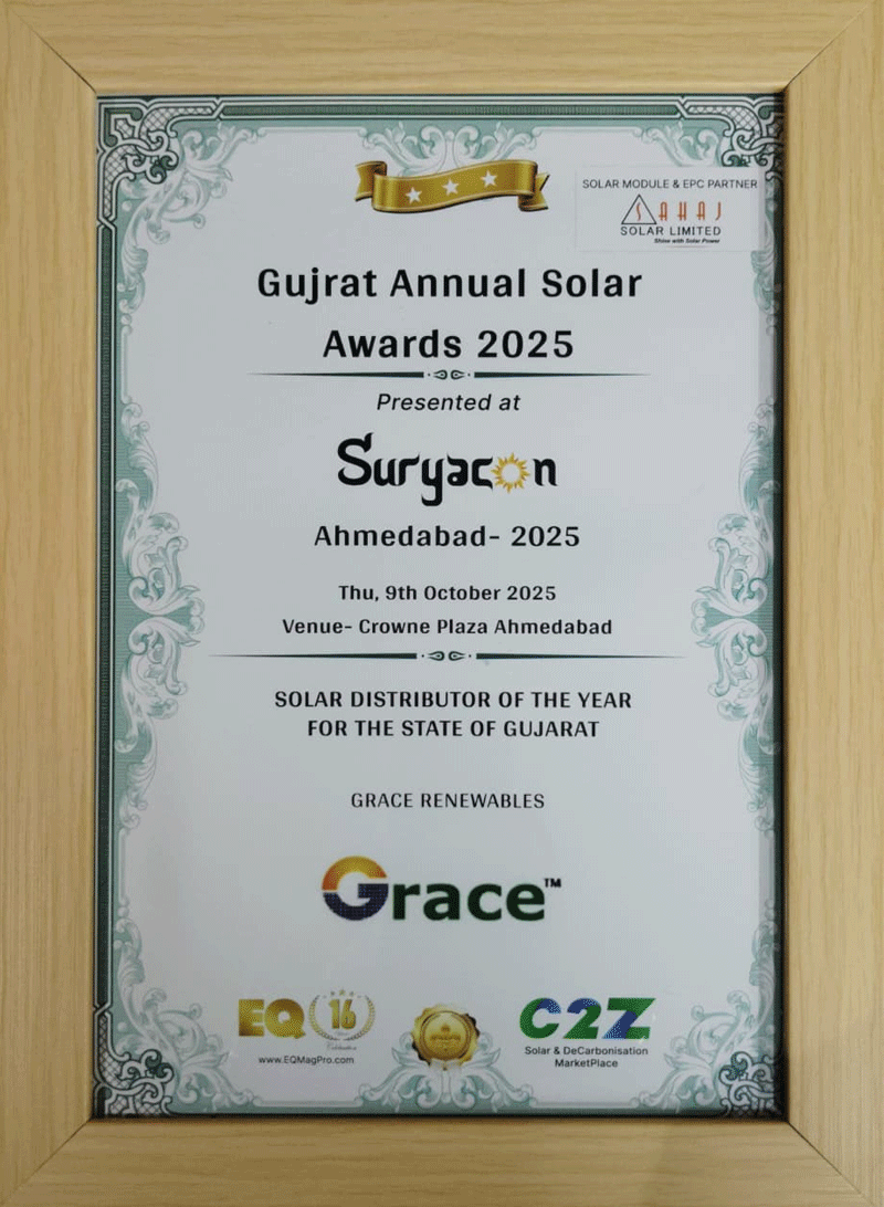 Solar Distributor of the year for the state of Gujarat